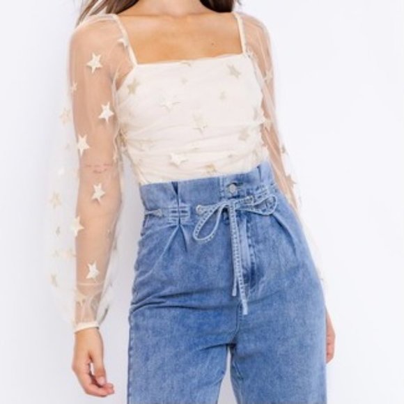 ❌SOLD OUT❌REACH FOR THE STARS SHEER BODYSUIT - Picture 5 of 8